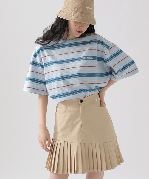 MAHAGRID（マハグリッド）の「MAHAGRID／POINT LOGOボーダーT 2945845（Tシャツ/カットソー・レディース・ライトブルー/ネイビー/その他1・MEDIUM/LARGE）」の2枚目の写真