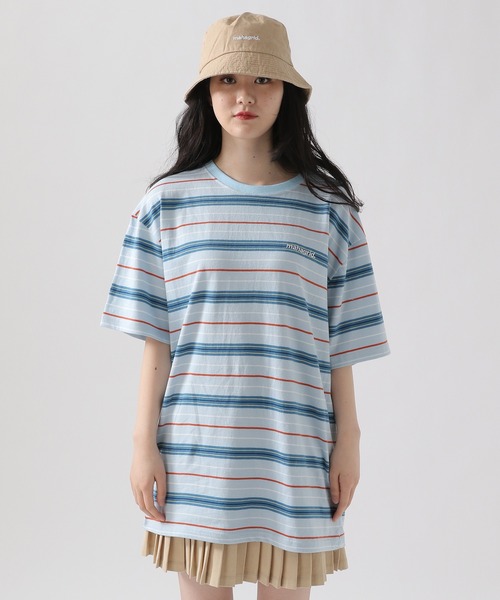 MAHAGRID（マハグリッド）の「MAHAGRID／POINT LOGOボーダーT 2945845（Tシャツ/カットソー・レディース・ライトブルー/ネイビー/その他1・MEDIUM/LARGE）」の14枚目の写真
