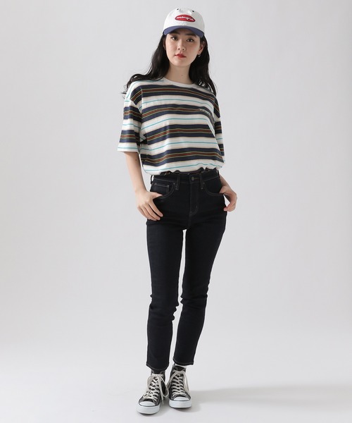 MAHAGRID（マハグリッド）の「MAHAGRID／POINT LOGOボーダーT 2945845（Tシャツ/カットソー・レディース・ライトブルー/ネイビー/その他1・MEDIUM/LARGE）」の4枚目の写真