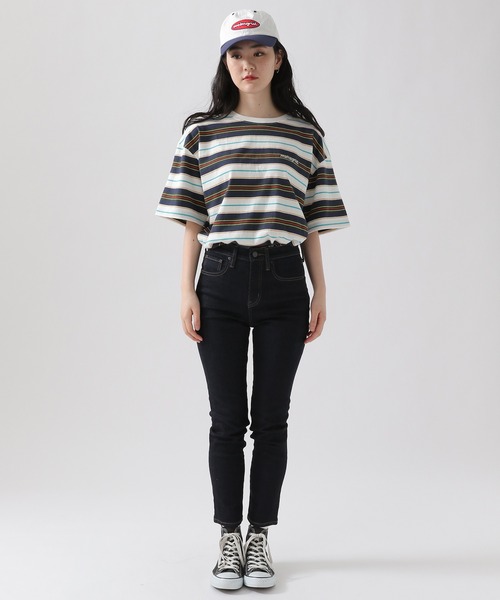 MAHAGRID（マハグリッド）の「MAHAGRID／POINT LOGOボーダーT 2945845（Tシャツ/カットソー・レディース・ライトブルー/ネイビー/その他1・MEDIUM/LARGE）」の5枚目の写真