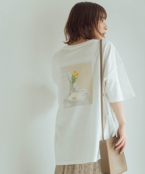 nemne store(ネンネストア)の「いちにちのはじまりアソートプリントT(Tシャツ/カットソー・レディース・ホワイト/ライトグレー/ライトブルー/ベージュ/オフホワイト/サックスブルー/ブルー/アイボリー/クリーム/クリア/ナチュラル/スミクロ・フリー)」の4枚目の写真