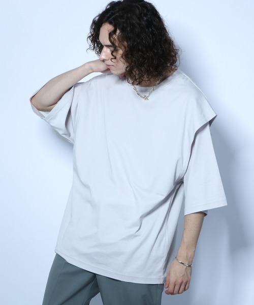 HARE(ハレ)の「ウィングスリーブカットソー(HARE)(Tシャツ/カットソー・メンズ・ブラック/グレー/ブルー・SMALL/MEDIUM)」の1枚目の写真