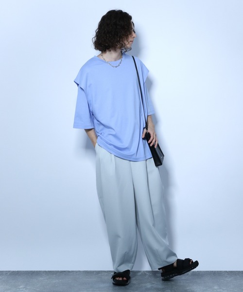 HARE(ハレ)の「ウィングスリーブカットソー(HARE)(Tシャツ/カットソー・メンズ・ブラック/グレー/ブルー・SMALL/MEDIUM)」の7枚目の写真