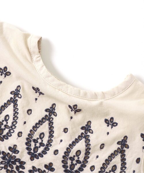 apres les cours（アプレレクール）の「スカラップ刺繍切替チュニック（チュニック・キッズ・アイボリー/イエロー・80/90/100/110/120/130/140）」の7枚目の写真