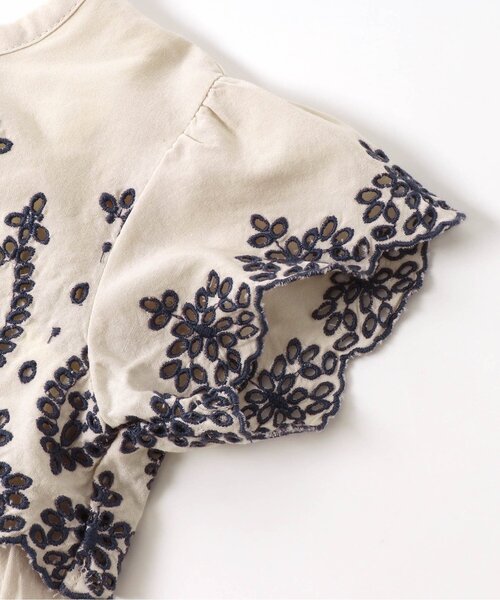 apres les cours（アプレレクール）の「スカラップ刺繍切替チュニック（チュニック・キッズ・アイボリー/イエロー・80/90/100/110/120/130/140）」の8枚目の写真