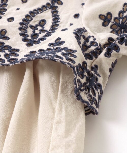 apres les cours（アプレレクール）の「スカラップ刺繍切替チュニック（チュニック・キッズ・アイボリー/イエロー・80/90/100/110/120/130/140）」の9枚目の写真