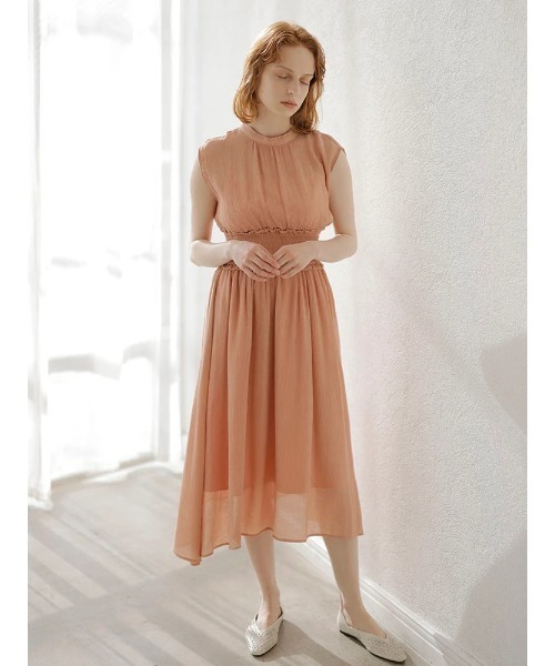 ワンピースウェストシャーリングノースリワンピース ワンピース Tonal トーナル のファッション