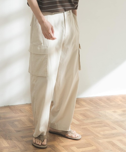 FORK&SPOON（フォークアンドスプーン）の「FORK&SPOON　ヘンプコットンカーゴパンツ（カーゴパンツ・メンズ・ホワイト系その他/グリーン系その他・4/5）」の2枚目の写真