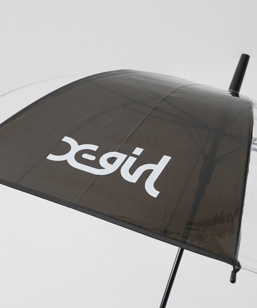 X-girl（エックスガール）の「MILLS LOGO VINYL UMBRELLA（長傘・レディース・ブラック・ONE SIZE）」の5枚目の写真