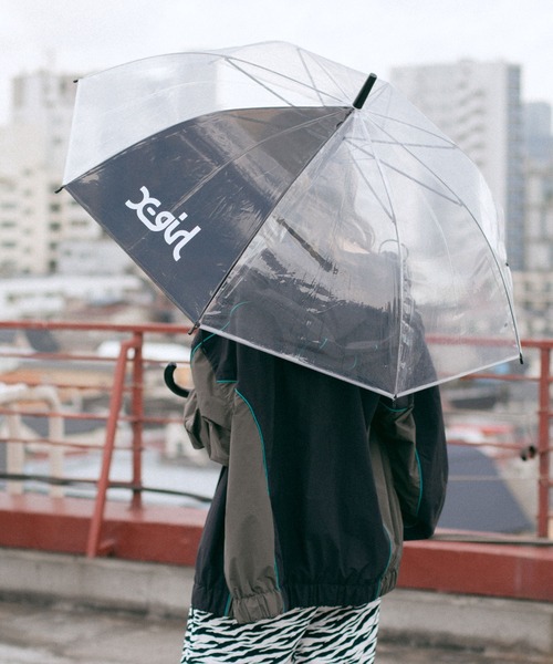 X-girl（エックスガール）の「MILLS LOGO VINYL UMBRELLA（長傘・レディース・ブラック・ONE SIZE）」の10枚目の写真