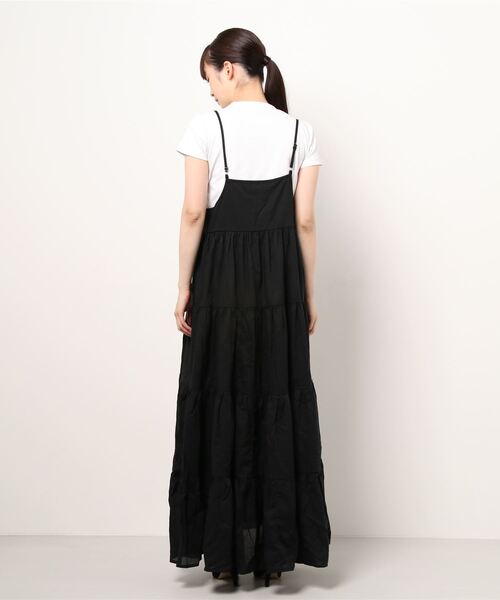 COLONY 2139（コロニートゥーワンスリーナイン）の「【WEB・一部店舗限定】コットンティアードキャミワンピース（ワンピース・レディース・ブラック・FREE）」の3枚目の写真