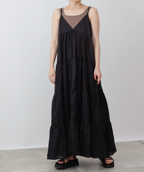 COLONY 2139（コロニートゥーワンスリーナイン）の「【WEB・一部店舗限定】コットンティアードキャミワンピース（ワンピース・レディース・ブラック・FREE）」の9枚目の写真