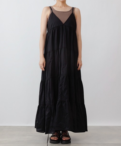 COLONY 2139（コロニートゥーワンスリーナイン）の「【WEB・一部店舗限定】コットンティアードキャミワンピース（ワンピース・レディース・ブラック・FREE）」の14枚目の写真