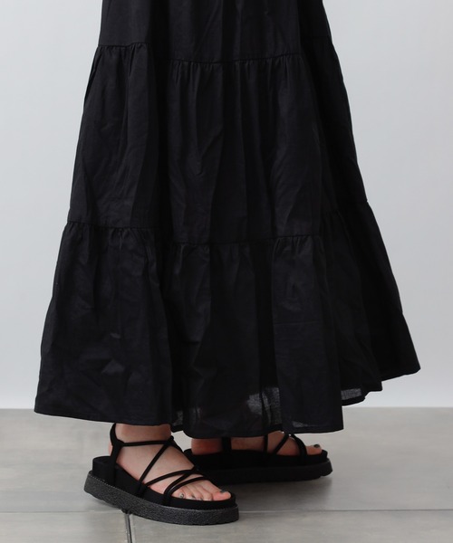 COLONY 2139（コロニートゥーワンスリーナイン）の「【WEB・一部店舗限定】コットンティアードキャミワンピース（ワンピース・レディース・ブラック・FREE）」の8枚目の写真