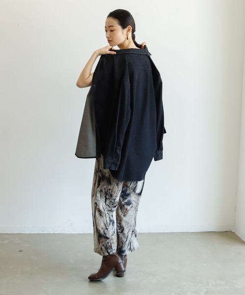 Birthday room（バースデイルーム）の「マーブルパターンプリントパンツ（その他パンツ・レディース・ブラック/ブラウン・FREE）」の6枚目の写真