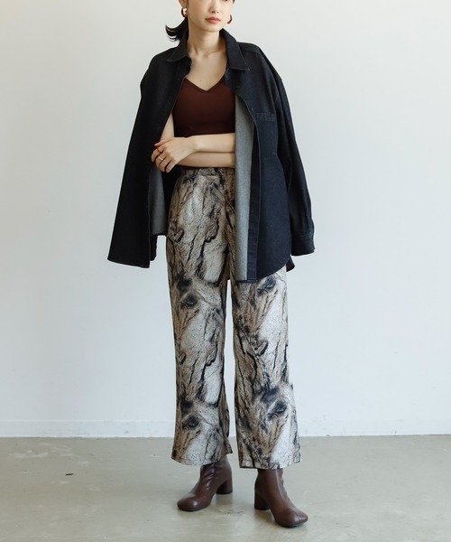 Birthday room（バースデイルーム）の「マーブルパターンプリントパンツ（その他パンツ・レディース・ブラック/ブラウン・FREE）」の8枚目の写真