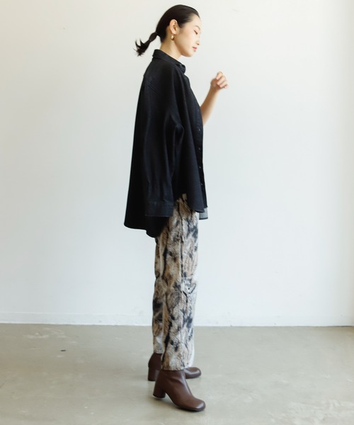 Birthday room（バースデイルーム）の「マーブルパターンプリントパンツ（その他パンツ・レディース・ブラック/ブラウン・FREE）」の7枚目の写真