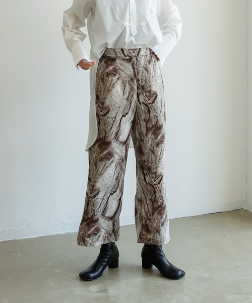 Birthday room（バースデイルーム）の「マーブルパターンプリントパンツ（その他パンツ・レディース・ブラック/ブラウン・FREE）」の12枚目の写真