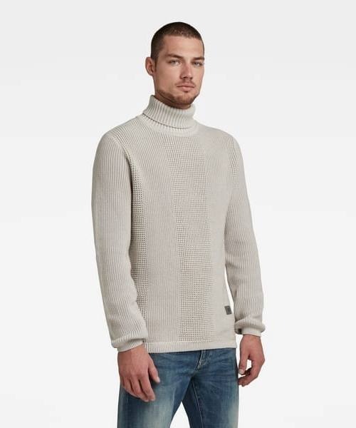G-STAR（ジースター）の「STRUCTURED TURTLENECK KNITTED SWEATER/タートルネック（ニット/セーター・メンズ・ホワイト系その他・MEDIUM/LARGE/X-LARGE/X-SMALL/SMALL）」の6枚目の写真