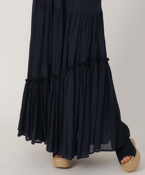 REDYAZEL（レディアゼル）の「楊柳ストライプアシメティアードスカート（スカート・レディース・オフホワイト/イエロー/ネイビー・SMALL/MEDIUM）」の17枚目の写真