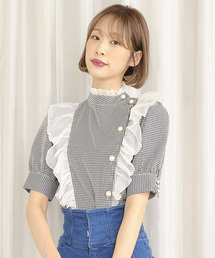 TITTY&CO. | サイドフリルチェックブラウス(シャツ/ブラウス)