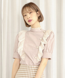 TITTY&CO. | サイドフリルチェックブラウス(シャツ/ブラウス)