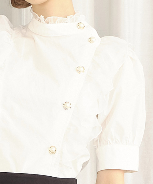 TITTY&CO.（ティティーアンドコー）の「サイドフリルチェックブラウス（シャツ/ブラウス・レディース・ライトブルー/グレー/オフホワイト/ピンク・FREE）」の10枚目の写真