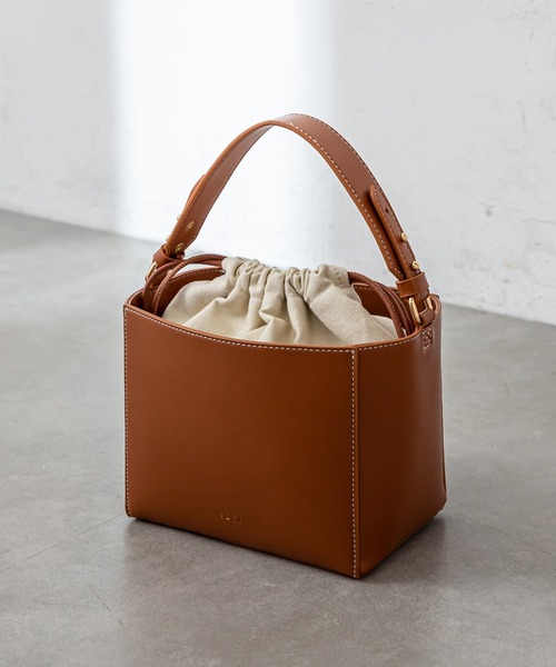 loti（ロティ）の「WEB限定 loti 巾着付スクエアボックス（ハンドバッグ・レディース・ブラック/ブラウン・ONE SIZE）」の22枚目の写真