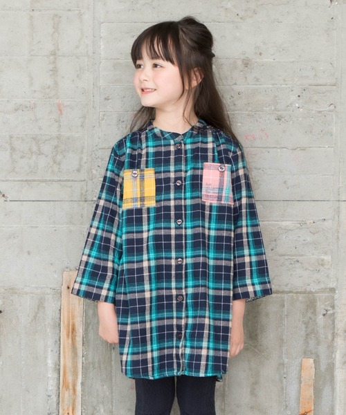 RAGMART(ラグマート)の「シャツワンピース(ワンピース・キッズ・ピンク/ネイビー/キャメル・110cm/100cm/130cm/120cm)」の1枚目の写真