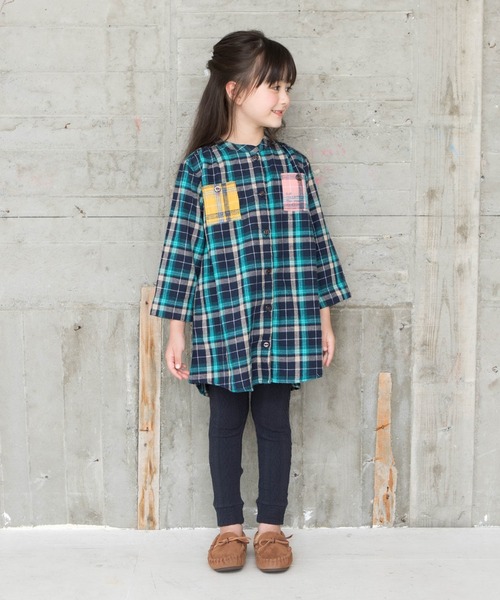RAGMART(ラグマート)の「シャツワンピース(ワンピース・キッズ・ピンク/ネイビー/キャメル・110cm/100cm/130cm/120cm)」の7枚目の写真