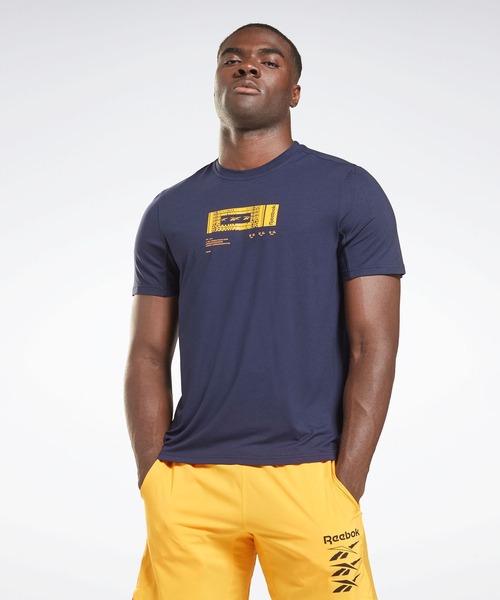 Reebok(リーボック)の「アクティブチル+ドリームブレンド Tシャツ / Activchill+DreamBlend T-Shirt(Tシャツ/カットソー・メンズ・ブラック/ネイビー・SMALL/MEDIUM/LARGE/X-LARGE/XX-LARGE/X-SMALL/XXX-LARGE)」の2枚目の写真