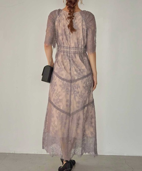 Dorry Dollショルダーギャザーラッセルレースワンピース Dorry Doll ドレス ショルダーギャザーラッセルレースワンピース