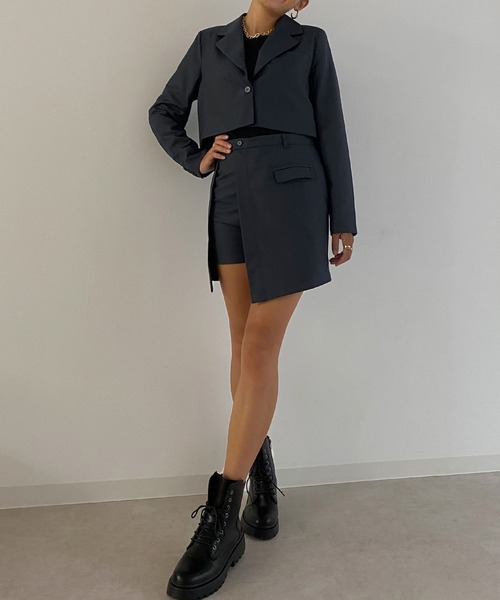 Avvenente（アベネンテ）の「【Avvenente】ラップキュロットスカート（その他パンツ・レディース・ブラック/グレー・M）」の14枚目の写真