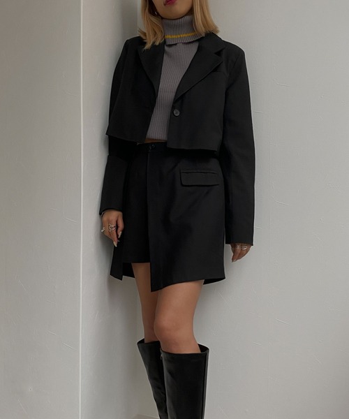 Avvenente（アベネンテ）の「【Avvenente】ラップキュロットスカート（その他パンツ・レディース・ブラック/グレー・M）」の5枚目の写真