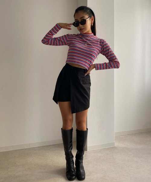 Avvenente（アベネンテ）の「【Avvenente】ラップキュロットスカート（その他パンツ・レディース・ブラック/グレー・M）」の12枚目の写真