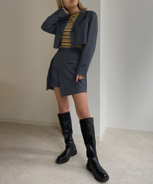 Avvenente（アベネンテ）の「【Avvenente】ラップキュロットスカート（その他パンツ・レディース・ブラック/グレー・M）」の8枚目の写真