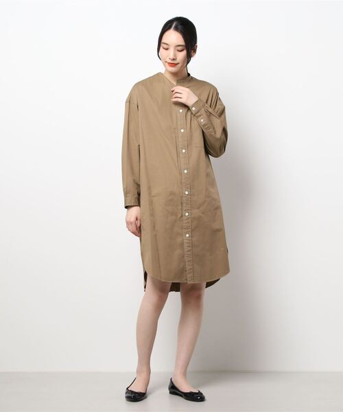GYMPHLEX（ジムフレックス）の「【Gymphlex】バンドカラーシャツワンピース BIT WOMEN（ワンピース・レディース・ベージュ/カーキ/チャコール・12/14）」の6枚目の写真