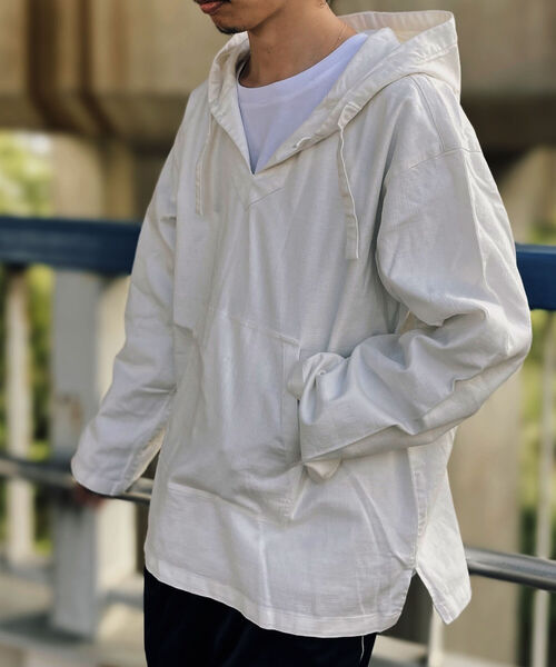 GLOSTER(グロスター)の「【GLOSTER/グロスター】メキシカンパーカー(パーカー・メンズ・オフホワイト/カーキ/オレンジ・MEDIUM/LARGE)」の17枚目の写真