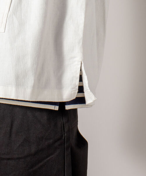 GLOSTER(グロスター)の「【GLOSTER/グロスター】メキシカンパーカー(パーカー・メンズ・オフホワイト/カーキ/オレンジ・MEDIUM/LARGE)」の4枚目の写真