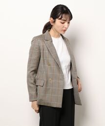 allureville | ウールチェックダブルジャケット(テーラードジャケット)