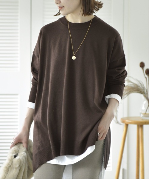 Spick & Span（スピックアンドスパン）の「#ファインウールビッグプルオーバー◆（ニット/セーター・レディース・ブラック/グレー/ブラウン/ピンク・FREE）」の3枚目の写真