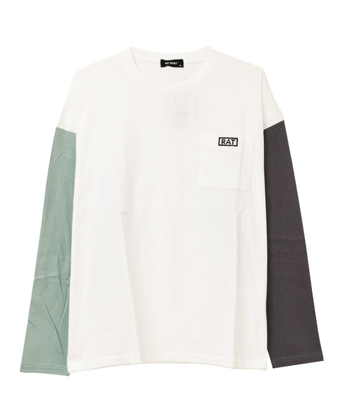 RAT EFFECT（ラットエフェクト）の「ポケット刺繍ロングTシャツ（Tシャツ/カットソー・キッズ・オフホワイト/グレー/ブラック/チャコールグレー/ライトブルー・120/130/140/150/160/170）」の14枚目の写真