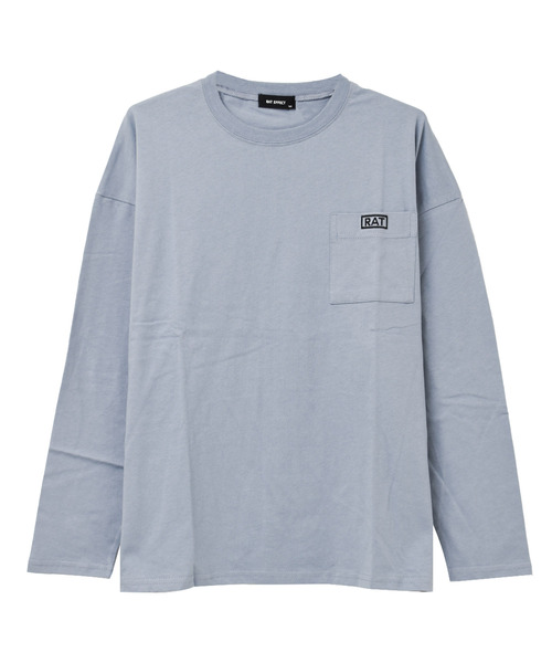 RAT EFFECT（ラットエフェクト）の「ポケット刺繍ロングTシャツ（Tシャツ/カットソー・キッズ・オフホワイト/グレー/ブラック/チャコールグレー/ライトブルー・120/130/140/150/160/170）」の6枚目の写真