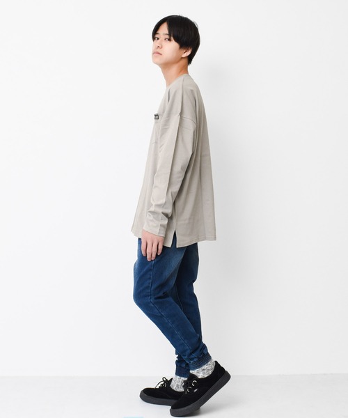 RAT EFFECT（ラットエフェクト）の「ポケット刺繍ロングTシャツ（Tシャツ/カットソー・キッズ・オフホワイト/グレー/ブラック/チャコールグレー/ライトブルー・120/130/140/150/160/170）」の16枚目の写真