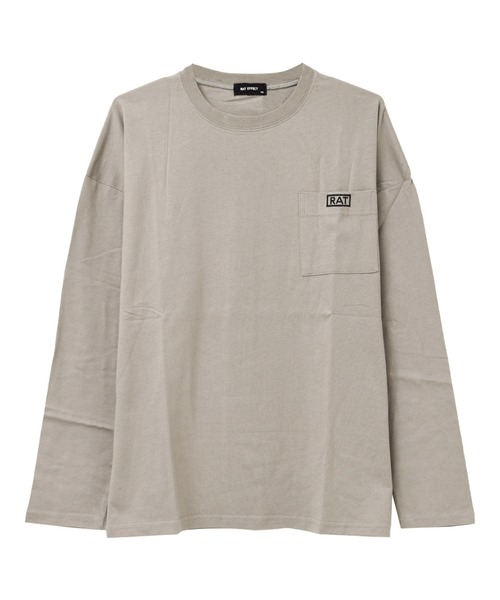 RAT EFFECT（ラットエフェクト）の「ポケット刺繍ロングTシャツ（Tシャツ/カットソー・キッズ・オフホワイト/グレー/ブラック/チャコールグレー/ライトブルー・120/130/140/150/160/170）」の18枚目の写真