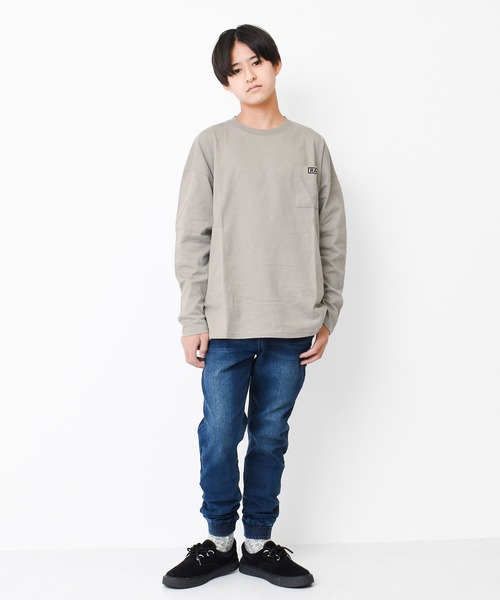 RAT EFFECT（ラットエフェクト）の「ポケット刺繍ロングTシャツ（Tシャツ/カットソー・キッズ・オフホワイト/グレー/ブラック/チャコールグレー/ライトブルー・120/130/140/150/160/170）」の15枚目の写真