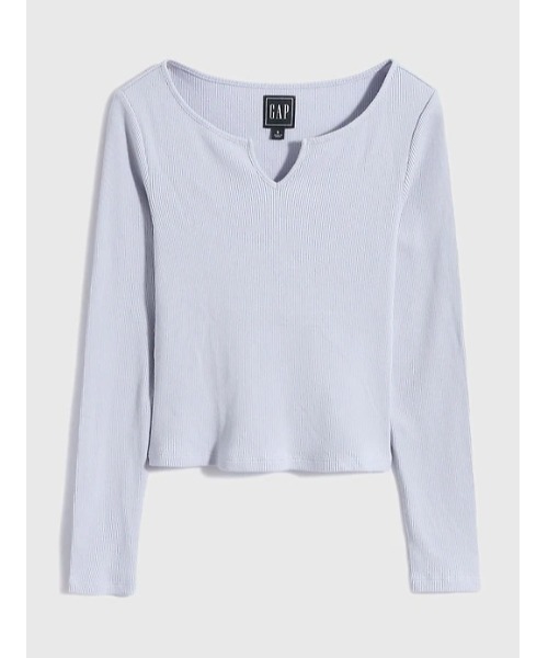 GAP(ギャップ)の「ノッチ リブ 長袖Tシャツ(Tシャツ/カットソー・レディース・ホワイト/ブラック/ブラウン/ブルー/ピンク/ブルー系その他・S/M/L/XL/XS/XXS)」の9枚目の写真