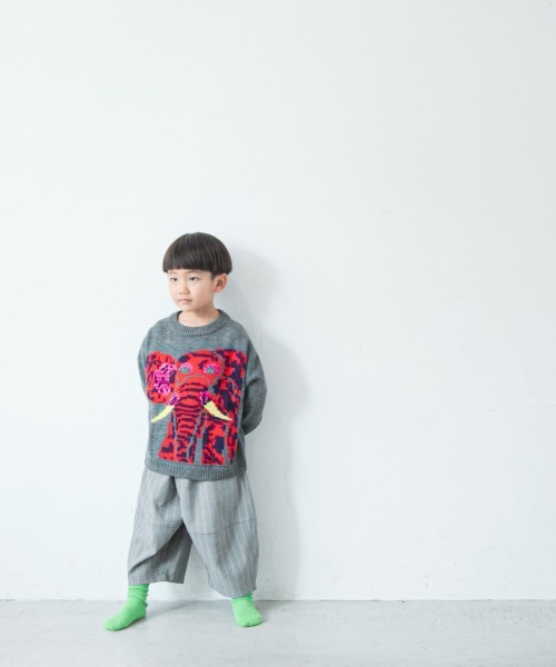 LOWRYS FARM（ローリーズファーム）の「ヘリンボーンバルーンパンツ　217998（カーゴパンツ・キッズ・ブラウン/グレー・110cm/120cm/130cm）」の4枚目の写真