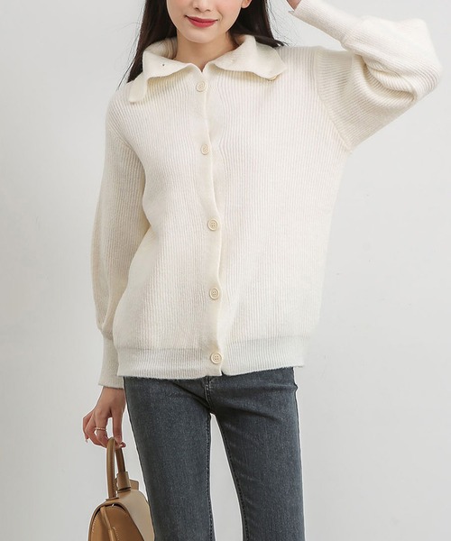 MAISON DE THERESE（メゾン ド テレーズ）の「無地ニットカーディガン（カーディガン/ボレロ・レディース・グレー/ブラック/ブラウン/アイボリー/B/A/モカ/ブラウン系その他/グレー系その他/ホワイト・FREE/MEDIUM）」の3枚目の写真