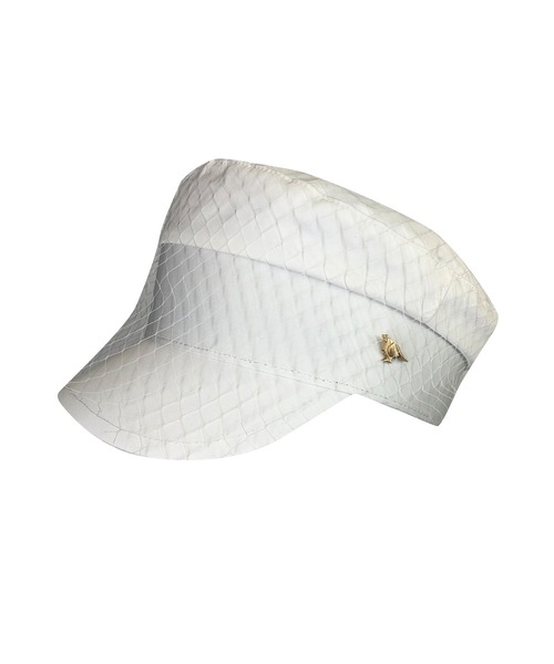 Donnaruma（ドンナルンマ）の「「uccellino be'be'」BELT PATTERN TULLE CASQUETTE（キャスケット・レディース・ブラック/ホワイト・ONE SIZE）」の5枚目の写真